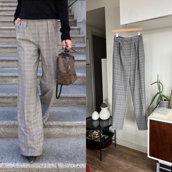 Aritzia Babaton Rosemarie Wide Leg new Houndstooth Business Formal  Casual Pant - Picture 9 of 17